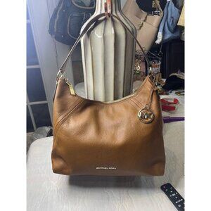 B923 - Preloved Michael Kors Fulton Hobo – Brown Cognac Leather – Classic Everyd